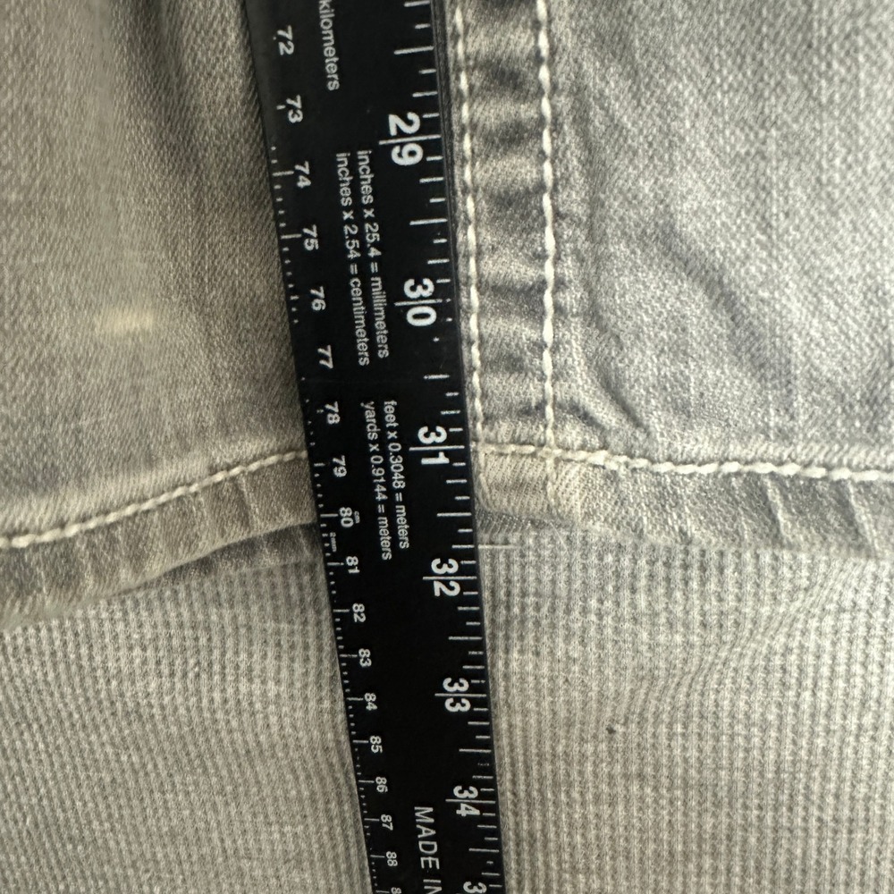 BKE Derek Straight Mens Gray Distressed Jeans 33R ABM12037 Thick Stitch - Picture 5 of 16